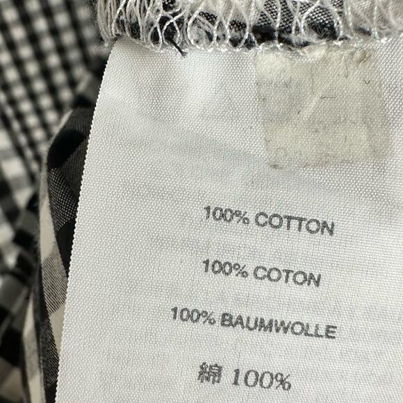 Madewell Top Women Extra Small Black Check Gingham Play Button Down Short Sleeve - Picture 8 of 12